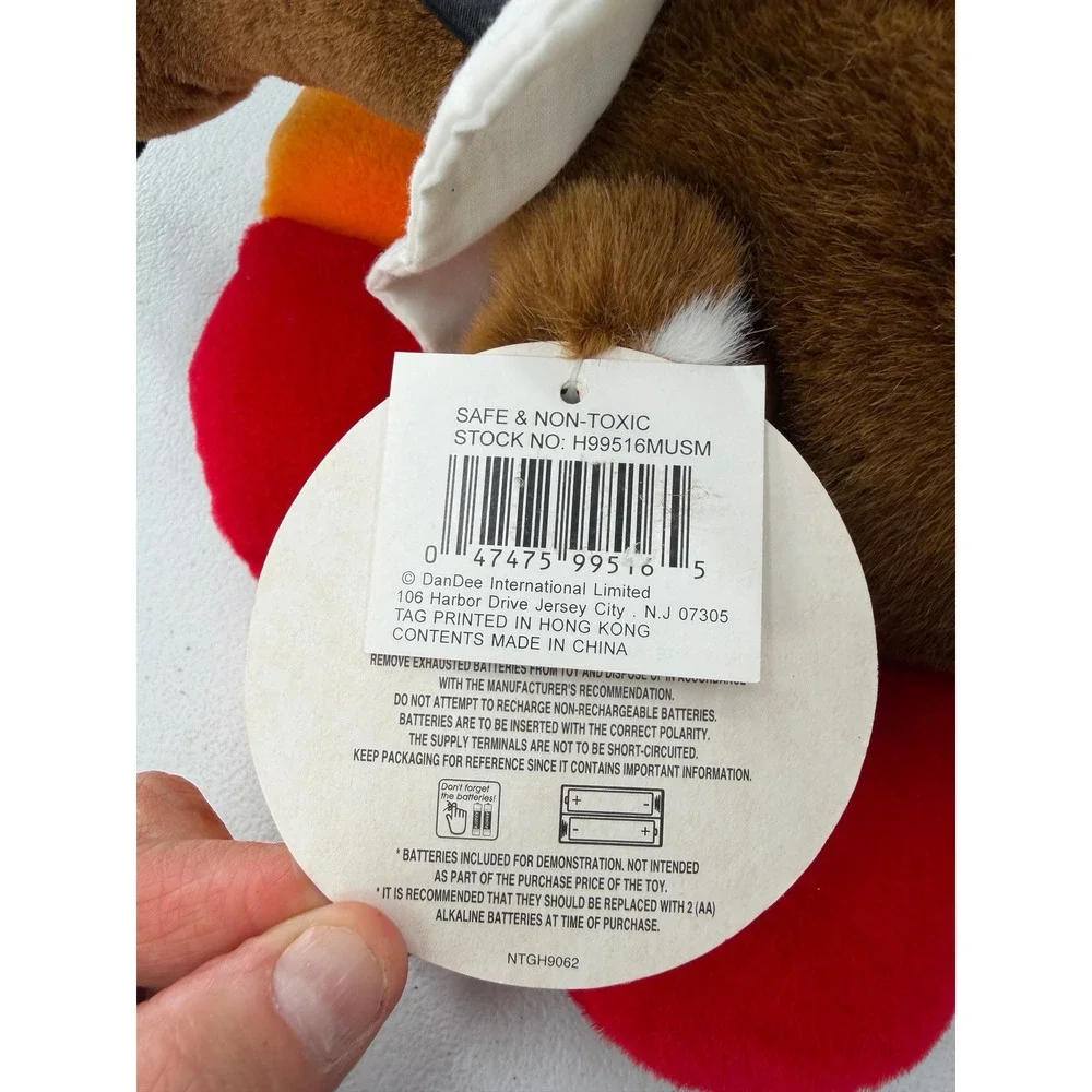 DanDee Wiggle Waddle Turkey Plush Thanksgiving Animated Singing Toy 12